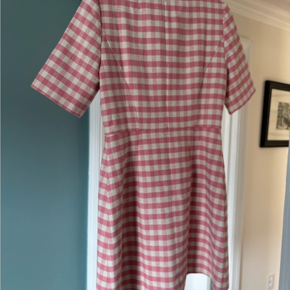 J. Crew Gingham Mini Dress in Pink and White - Picture 5 of 8